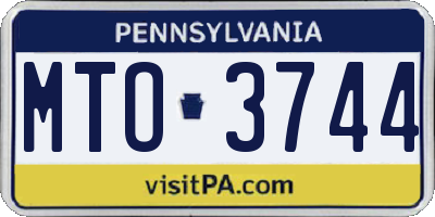 PA license plate MTO3744