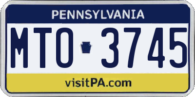 PA license plate MTO3745