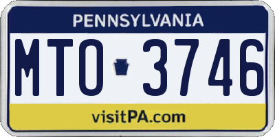 PA license plate MTO3746