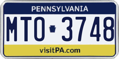 PA license plate MTO3748