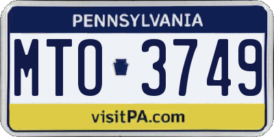 PA license plate MTO3749