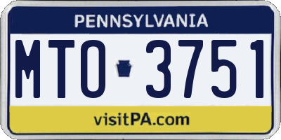 PA license plate MTO3751