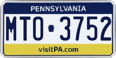 PA license plate MTO3752