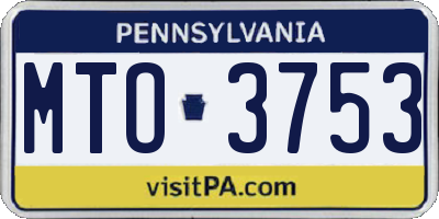 PA license plate MTO3753