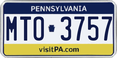 PA license plate MTO3757