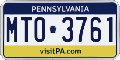 PA license plate MTO3761