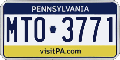 PA license plate MTO3771