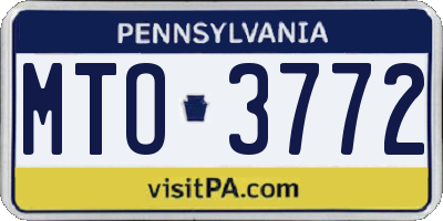 PA license plate MTO3772