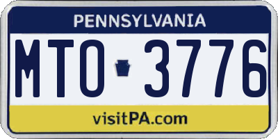PA license plate MTO3776