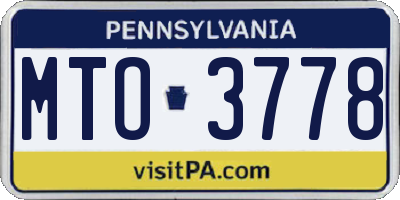 PA license plate MTO3778