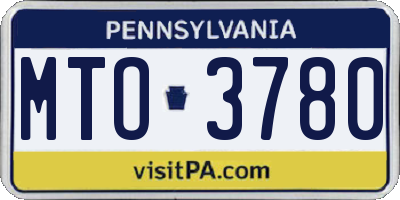 PA license plate MTO3780