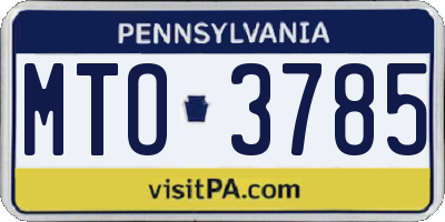 PA license plate MTO3785