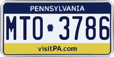 PA license plate MTO3786