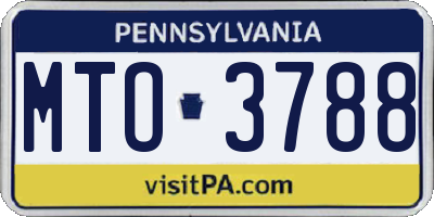 PA license plate MTO3788