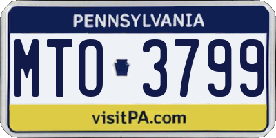 PA license plate MTO3799
