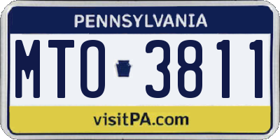 PA license plate MTO3811