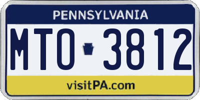 PA license plate MTO3812