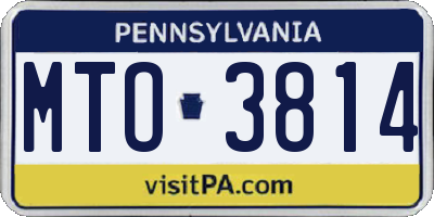 PA license plate MTO3814