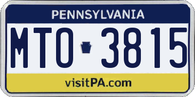 PA license plate MTO3815