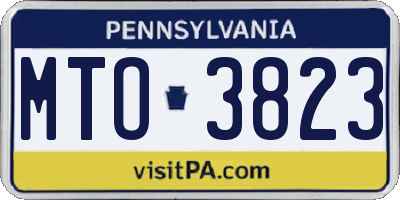 PA license plate MTO3823
