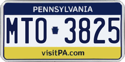 PA license plate MTO3825