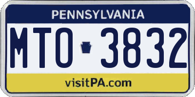 PA license plate MTO3832
