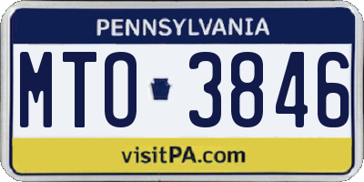 PA license plate MTO3846