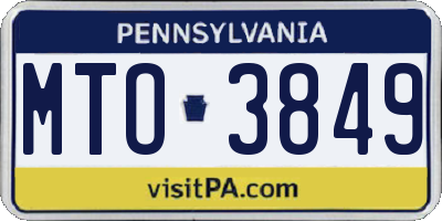 PA license plate MTO3849