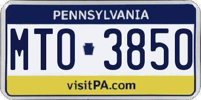 PA license plate MTO3850
