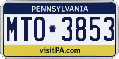 PA license plate MTO3853