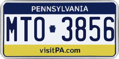 PA license plate MTO3856