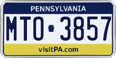 PA license plate MTO3857