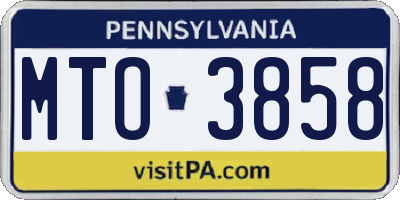 PA license plate MTO3858