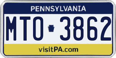 PA license plate MTO3862