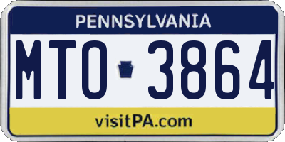 PA license plate MTO3864