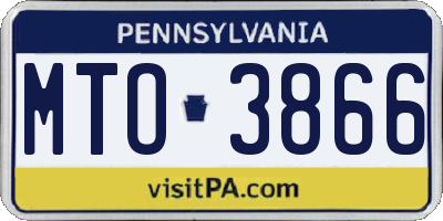 PA license plate MTO3866