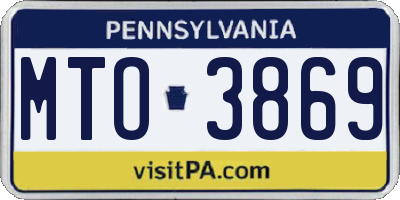 PA license plate MTO3869