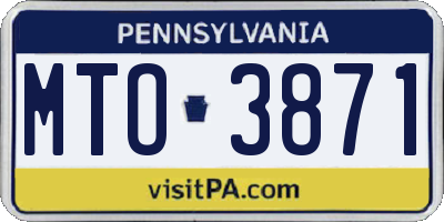 PA license plate MTO3871