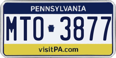 PA license plate MTO3877
