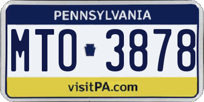 PA license plate MTO3878