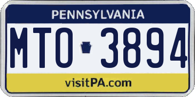 PA license plate MTO3894