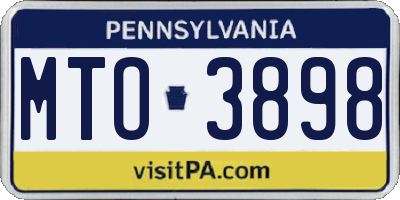 PA license plate MTO3898