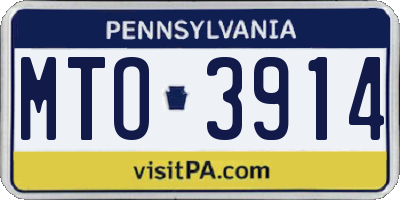 PA license plate MTO3914