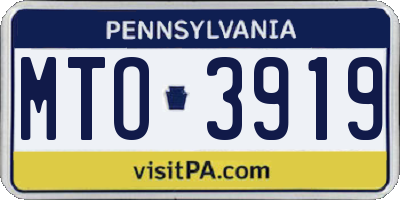 PA license plate MTO3919