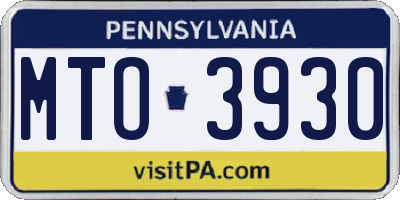 PA license plate MTO3930