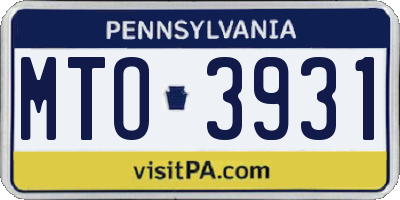 PA license plate MTO3931