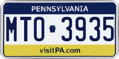 PA license plate MTO3935