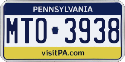 PA license plate MTO3938