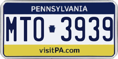 PA license plate MTO3939
