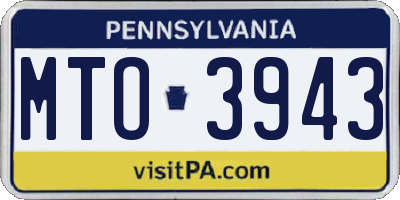 PA license plate MTO3943